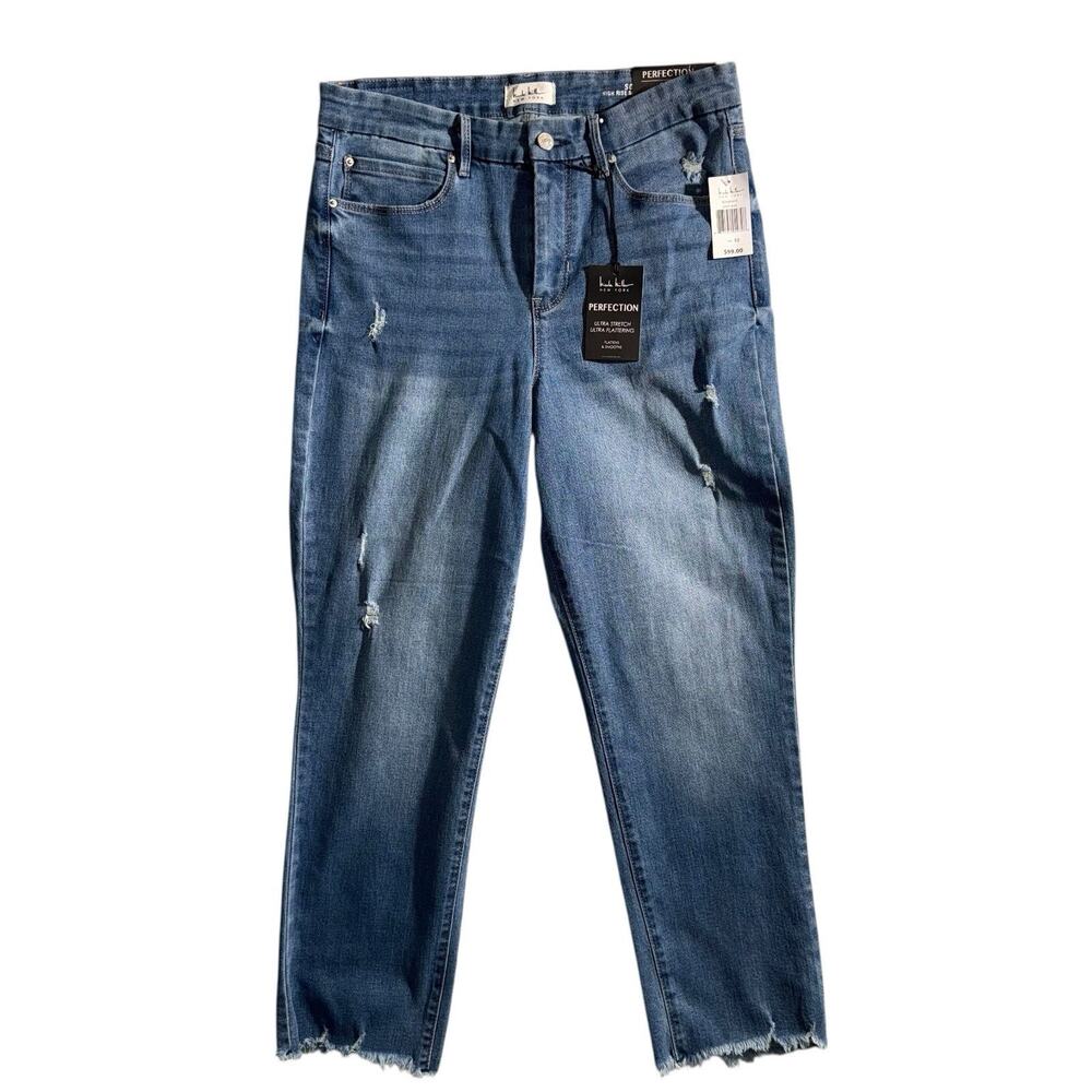 Nicole Miller Women Jeans Blue Soho High Rise Slim Straight ultra stretch SZ/10